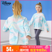 迪士尼女童长袖t恤儿童，2024春夏装大童网球服女孩运动速干衣套装