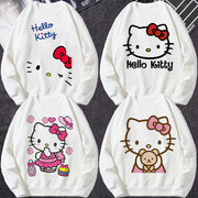 卡通hello kitty可爱圆领卫衣女KT猫韩版情侣凯蒂猫加绒外套冬季