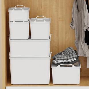 手提式家用收纳箱塑料储物整理箱衣柜衣服杂物玩具收纳盒带盖箱子