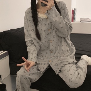 带胸垫孕妇睡衣不勒肚孕期专用春夏季薄款产后月子服哺乳衣家居服
