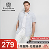 Raidy Boer/雷迪波尔夏休闲男士经典格纹偏薄修身短袖衬衫1011-88