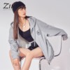 Z11常规单件女装秋季连帽拉链印花图案设计休闲卫衣式外套