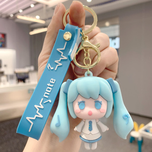 初音未来可爱钥匙扣精致女包包玩偶挂件公仔，ins风挂饰小巧钥匙链