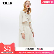 TDEB2024春季经典女风衣时尚大牌高端欧美简约长款外套中长款
