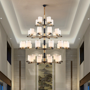 新中式客厅LED吊灯别墅复式楼大厅水晶吊灯工装酒店宴会餐厅灯具