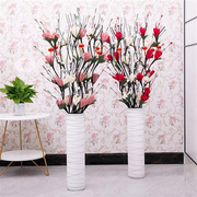 假花仿真花客厅，落地叶脉干花花束塑料玫瑰，家居摆件室内装饰花艺