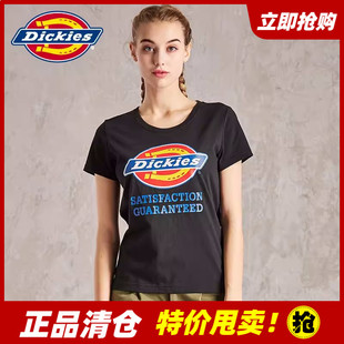 Dickies经典LOGO款 纯棉短袖T恤女 字母印花情侣款潮Tee DK006114