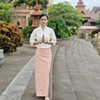 傣族民族服装傣锦缎裙，白色镂空绣花女装，上衣直筒裙两件套日常