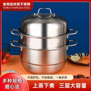 加厚不锈钢蒸锅家用三层蒸锅直供多层大容量，锅不锈钢汤锅