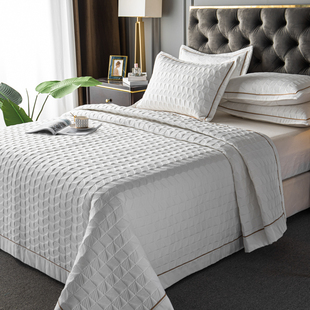 外贸床盖三件套酒店白色夹棉绗缝双面床单两用夏季榻榻米炕垫床罩