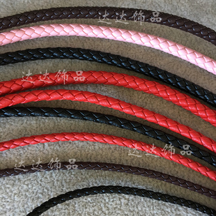 彩色包边编织皮绳进口皮质金店，同款手绳手链，材料绳3mm4毫米5毫米
