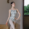danzbaby芭蕾体服形体，服女艺考体操服芭蕾舞练功服吊带，印花服b126