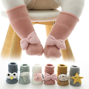 婴幼儿袜子秋冬超萌加厚可爱中筒袜新生宝宝冬款防滑地板袜保暖袜