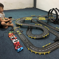 轨道车玩具男孩益智6岁智力8动脑7双人赛车遥控大型4路轨赛道