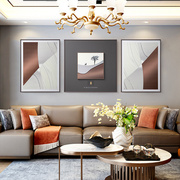 现代轻奢客厅玄关装饰三联画沙发背景墙高级感艺术手绘挂画肌理画