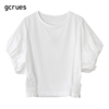 gcrues设计感拼接T恤女短袖2024夏季蝙蝠袖oversize上衣韩版