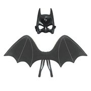 万圣节黑色蝙蝠儿童翅膀面具发光翅膀头箍亲子cos背饰套装
