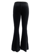 2021冬季低腰黑色韩国绒休闲加厚喇叭裤高个子(高个子)福利修身女裤