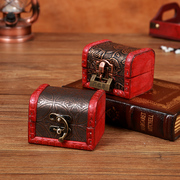 古风迷你首饰盒木质饰品戒指，收纳盒带锁，小型木盒子拍照道具密码盒