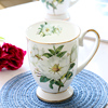 杯子陶瓷创意欧式马克杯，带盖大容量骨瓷，水杯早餐杯牛奶咖啡杯
