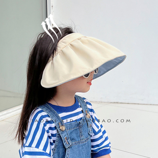 韩系亲子遮阳帽儿童防晒帽，夏季宝宝帽子，女童太阳帽男童空顶贝壳帽