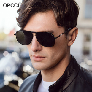 男士眼镜太阳镜开车专用防紫外线偏光高清驾驶方形，带度数大脸墨镜
