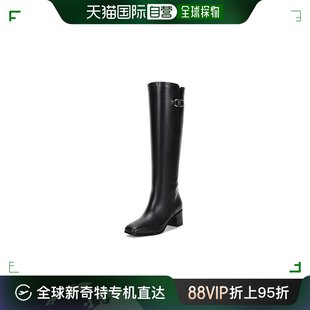 香港直邮SALVATORE FERRAGAMO 女士黑色皮革长筒靴 0733172