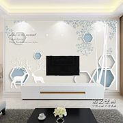 3D电视背景墙纸壁纸简约现代客厅大气5D立体壁画影视墙布家用北欧