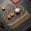 茶席双面织锦缎茶桌布垫，防水茶道垫子茶垫桌旗茶台吸水茶杯垫布艺