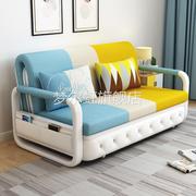 两用可折叠沙发床客厅，多功能双人1.5米小户型，布艺实木储物经济型