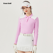 高尔夫服装女秋网球服女士运动POLO衫女长袖golf套装韩版短裙