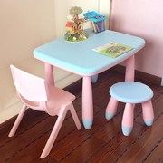 小孩美术双层宝宝书桌儿童桌椅套装幼童防滑绘画家用长方桌加厚