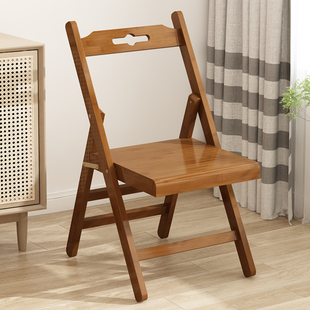 折叠椅简易家用实木学习办公椅免安装阳台舒适靠背椅子便携式餐椅