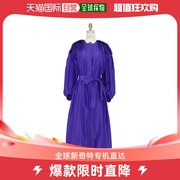 日本直邮drawer女士紫色，毛皮装饰轻盈棉丝连衣裙独特设计舒适
