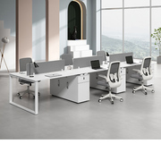 职员桌办公桌椅组合简约现代白色2/4/6人员工办公室屏风工位