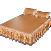 夏季蕾丝床裙式冰丝席三件套双人1.8米御藤席可折叠软席空调凉席