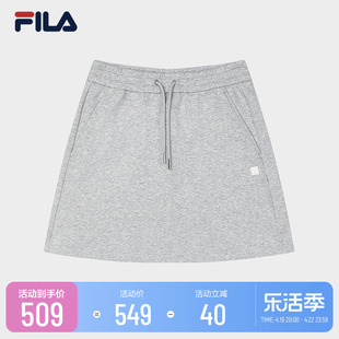 FILA 斐乐女士针织裙2023秋季基础简约休闲运动短裙A字裙