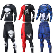 复仇者联盟超人毒液蜘蛛侠，健身服男套装速干衣，运动紧身衣两三件套