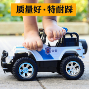 儿童电动遥控玩具汽车 超大号漂移充电越野警车 吉普男孩赛车模型