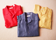 外贸纯真丝电力纺女士衬衫，桑蚕丝长袖上衣红色蓝色黄色