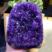 乌拉圭天然紫水晶簇晶洞花晶芽紫色钱袋子聚宝盆原石原矿标本摆件