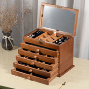 首饰盒大容量欧式实木木质，带锁首饰收纳盒多层公主，饰品盒一件