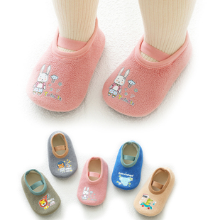儿童宝宝地板袜春秋冬防滑软底加绒学步鞋，袜子加厚婴幼儿袜套男女