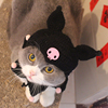 可爱猫咪服饰宠物猫变身装库洛米kuromi万圣节猫，帽子针织围脖套装