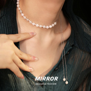 925纯银翡翠圆珠项链女锁骨链个性时尚轻奢潮流重约19.6g BCX3308