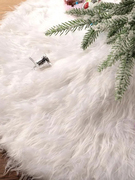 圣诞节装饰品圣诞树树裙白色地垫，地毯围裙树底下场景，装扮摆件布置