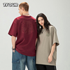 tfour2024夏季龙年系列八芒星潮牌t恤短袖，男女红色美式重磅刺绣