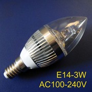 高品质大功率 E14 3W LED 蜡烛灯 E14 装饰灯泡 蜡烛尖泡 水晶灯