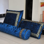 孔雀蓝丝绒欧式美式抱枕靠垫，糖果枕办公室，腰靠中式沙发扶手头枕