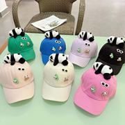 韩版宝宝卡通帽子春秋季男孩女童动物园鸭舌帽儿童熊猫公仔棒球帽